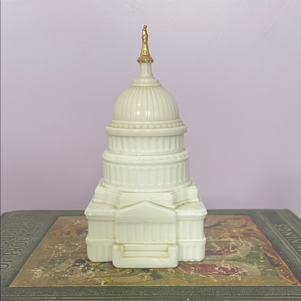 White and Gold Capitol Building Figurine Avon collectible